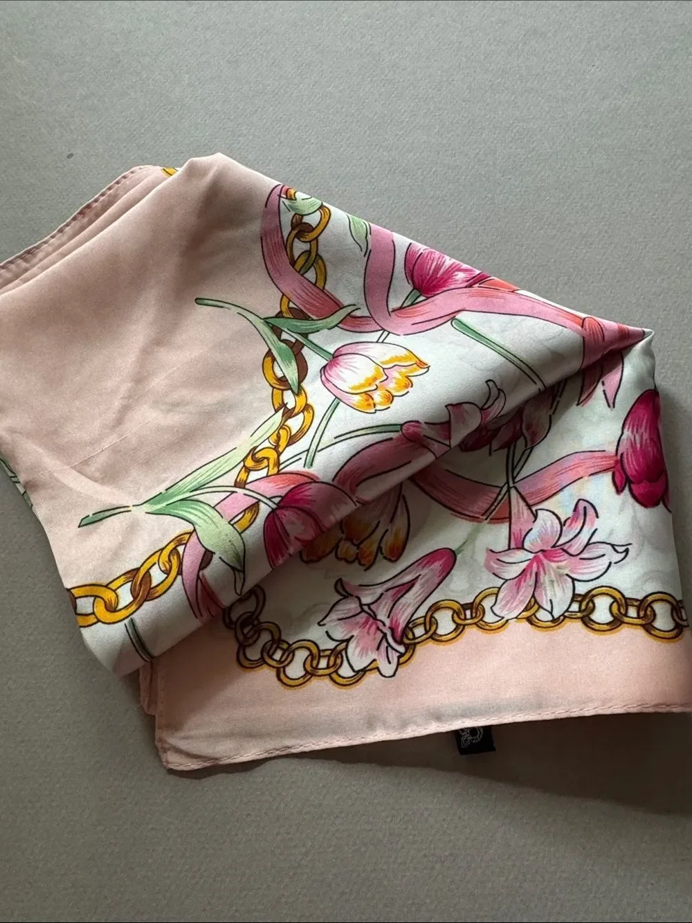 Pink Floral Chain Print Scarf M801